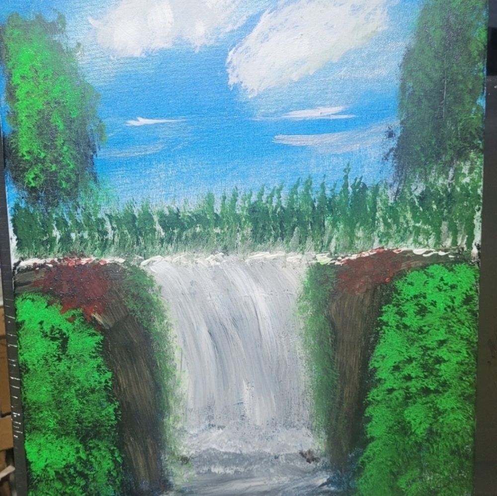 WATERFALLS 12X16 ACRYLIC PAINTING